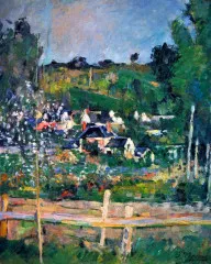 Village behind the view of Auvers-sur-Oise, The Fence - Cezanne