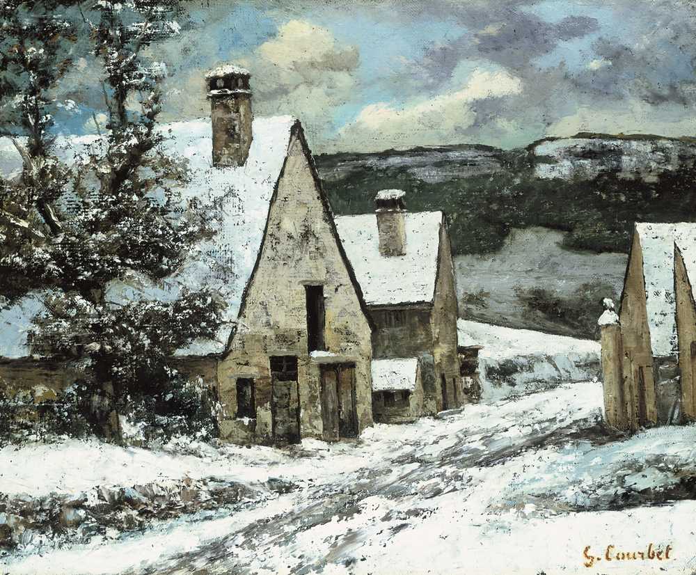 Village Edge in Winter (ca. 1868) - Gustave Courbet