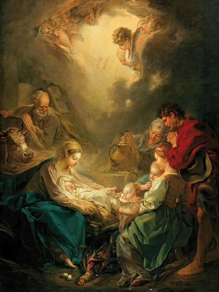 Virgin attending to the sleeping Christ child - Francois Boucher