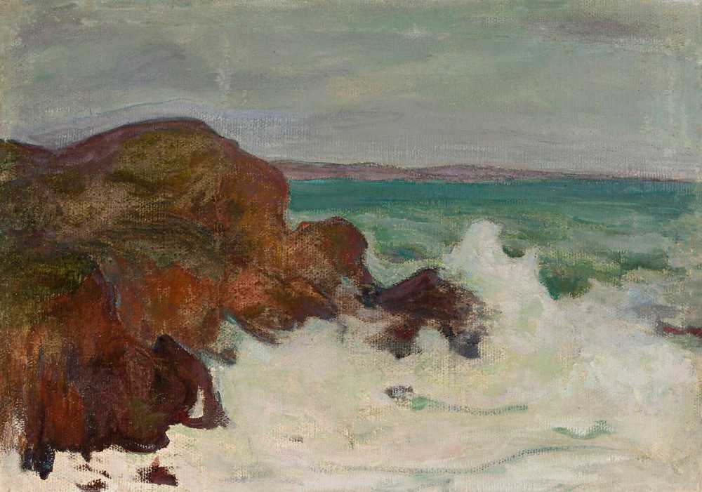 Waves in a rocky bay (circa 1903) - Władysław Ślewiński