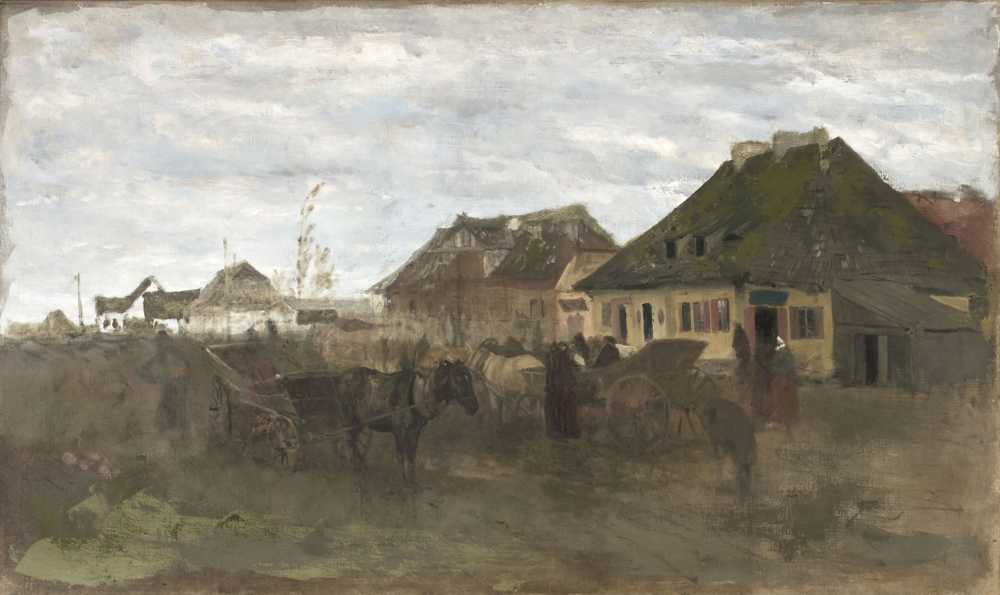 Winter in a small town, sketch I (1872) - Maksymilian Gierymski