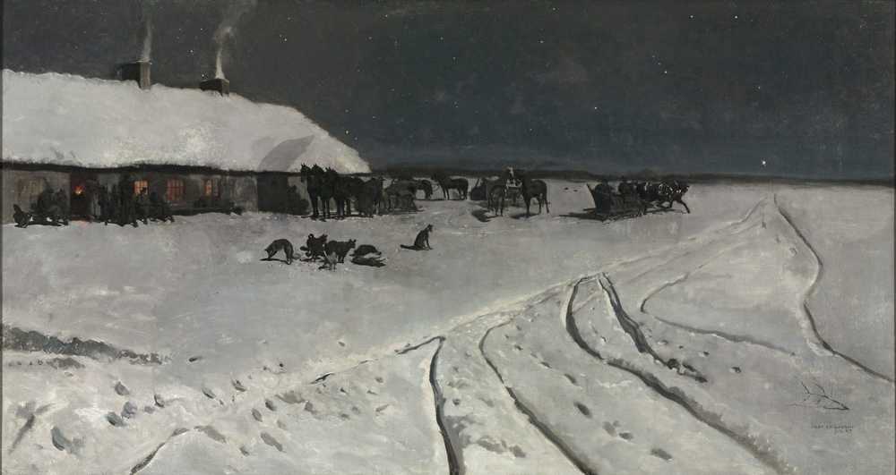 Winter night in Ukraine (1877) - Józef Chełmoński