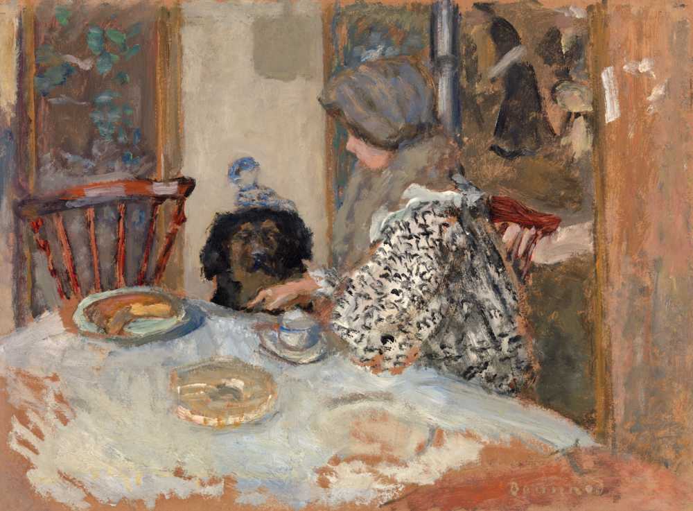 Woman and Dog at Table (1908) - Pierre Bonnard