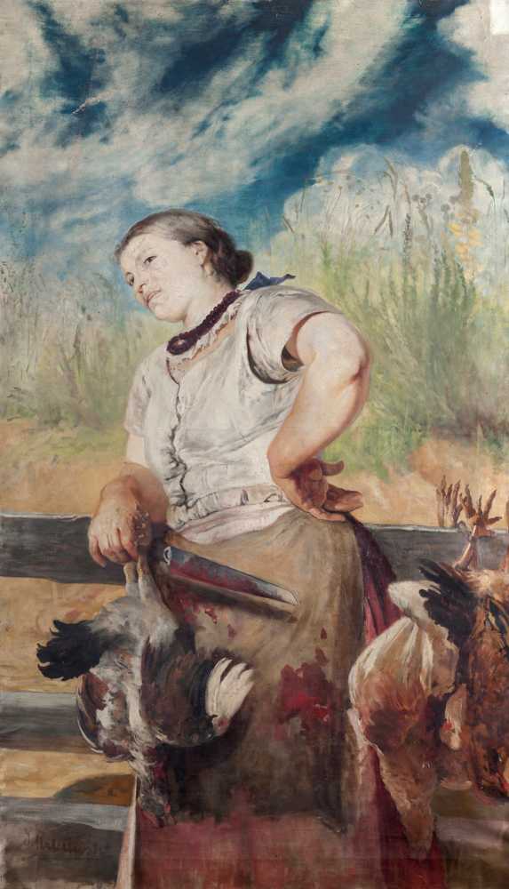 Woman Slaughtering Hens (1895-1899) - Jacek Malczewski