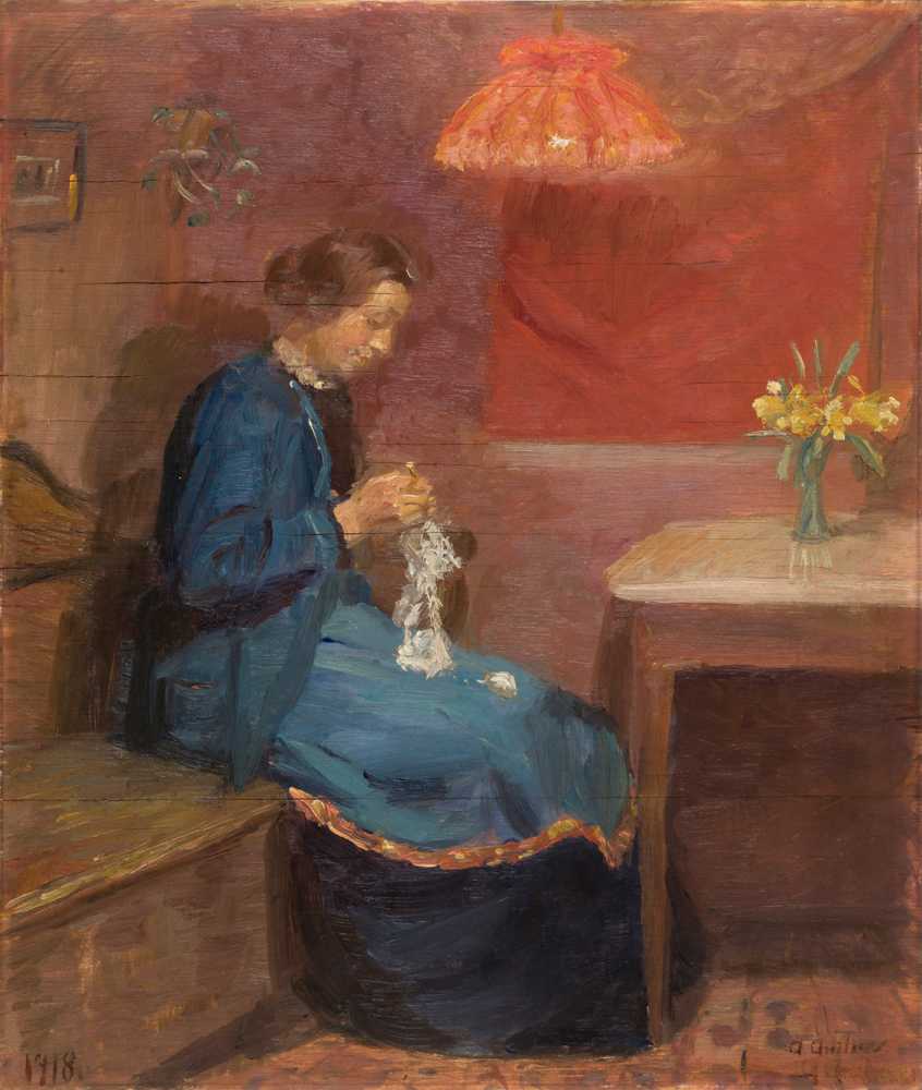 Woman with her needlework - Anna Ancher
