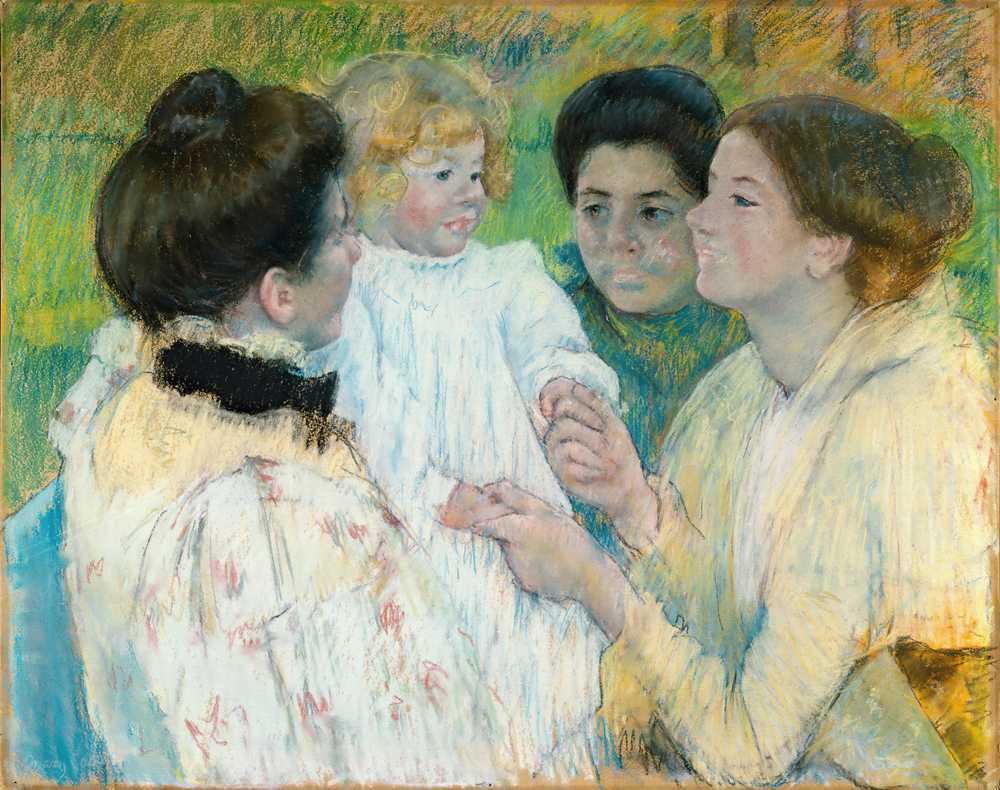 Women Admiring A Child (1897) - Mary Cassatt