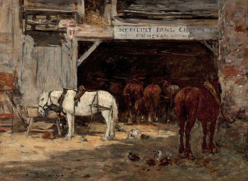 Yard and stable of a landlord (circa 1885-1890) - Eugene Boudin