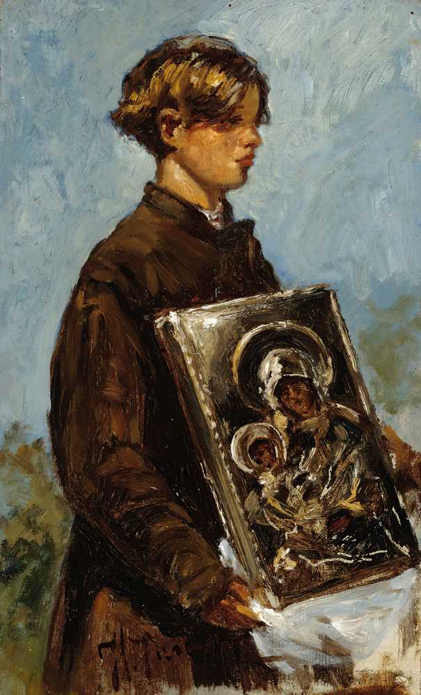 Young Boy Carrying An Icon, Sketch (1880) - Ilja Jefimowicz Repin