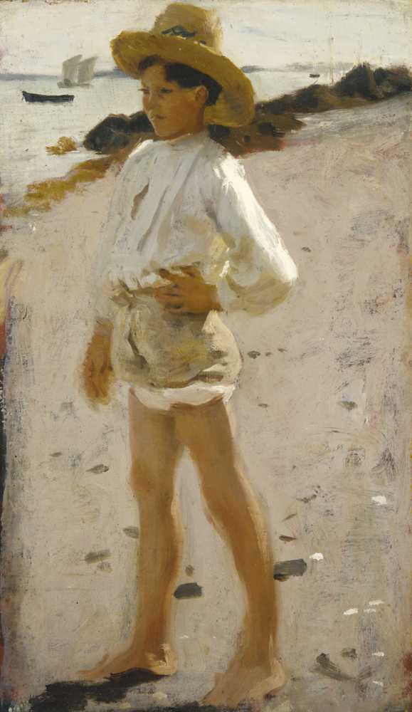 Young Boy on the Beach, Sketch for ‘Oyster Gatherers of Ca... - Singer-Sargent