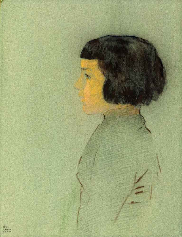 Young Woman in Profile, 1910 - Odilon Redon