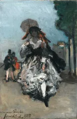Young Woman With A Parasol (1855) - Johan Barthold Jongkind