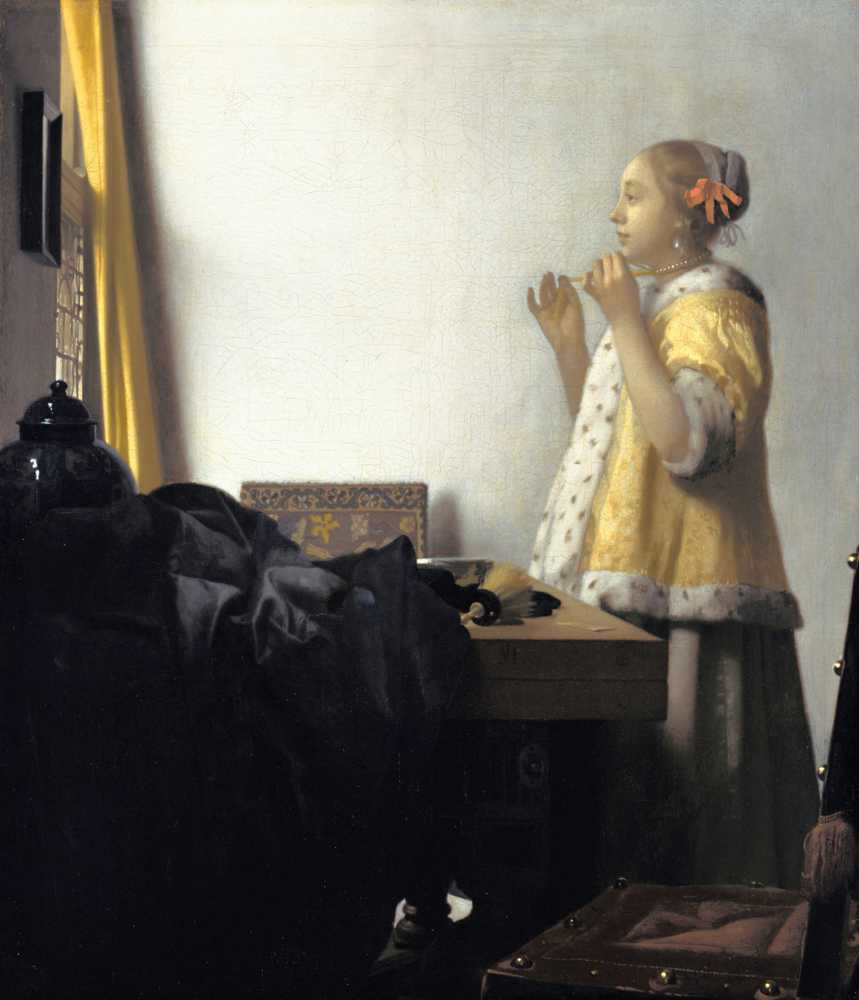 Young Woman with a Pearl Necklace (from 1663 until 1665) - Johannes Vermeer