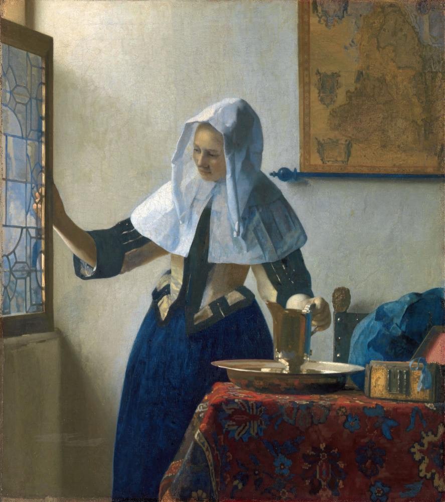Young Woman with a Water Pitcher - Jan Vermeer