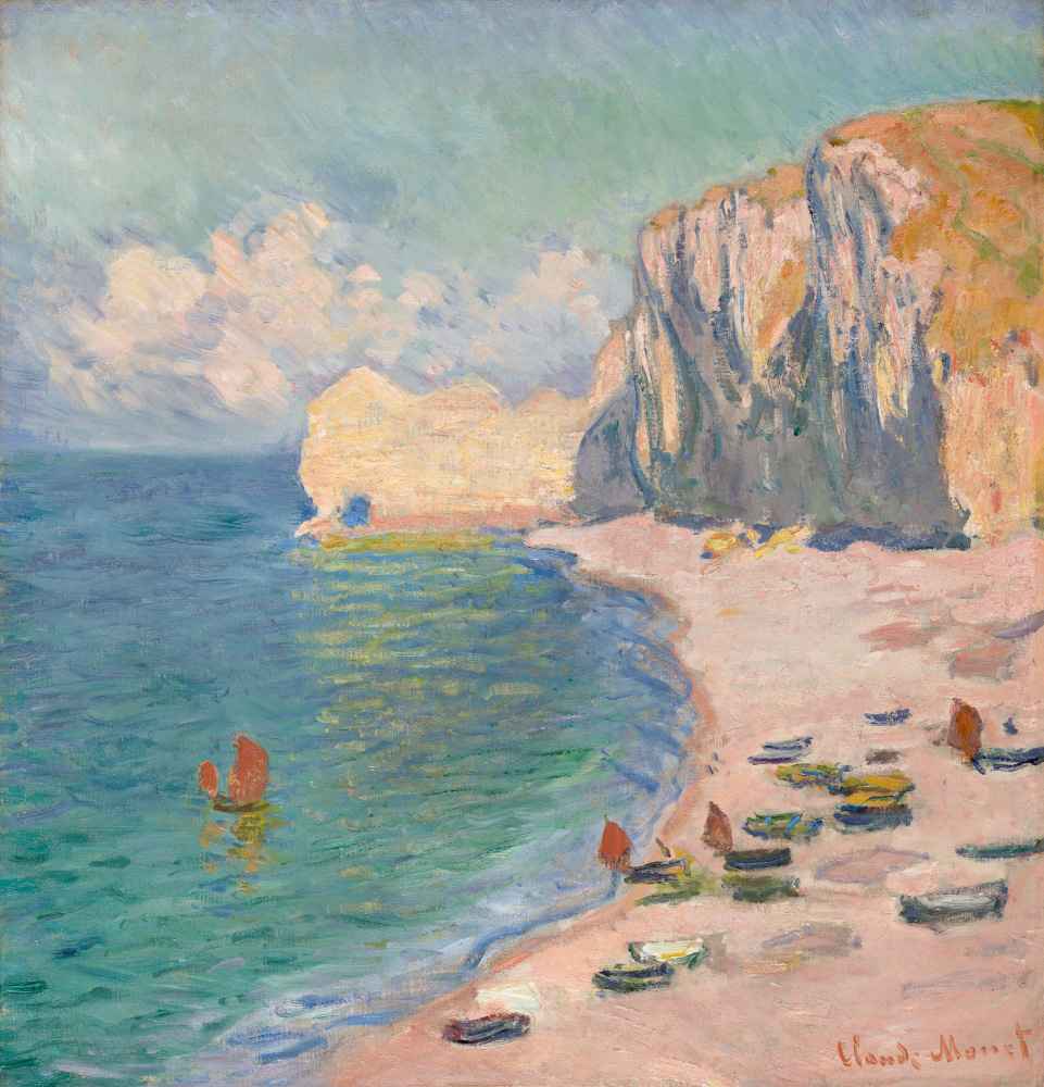 Étretat - The Beach and the Falaise d’Amont - Claude Monet